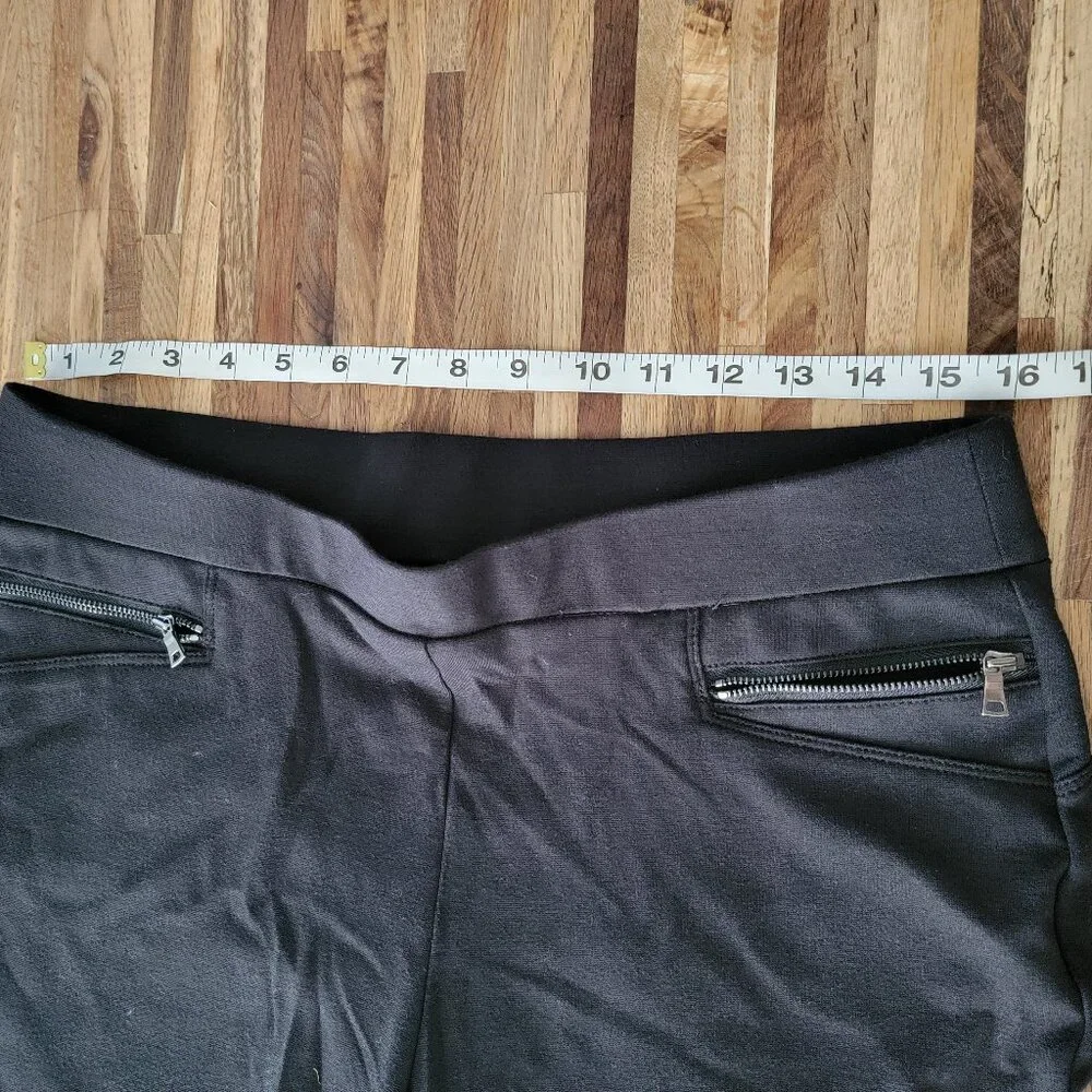 Ann Taylor Zipper Pocket Black Pull on Low Rise Stretch Career Pants - Picture 5 of 10